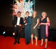 Paul Sinha, Greenwood's Melanie Asker & Ellie Coutts (Marketing Mgr), Hazel Warwick (Business South)